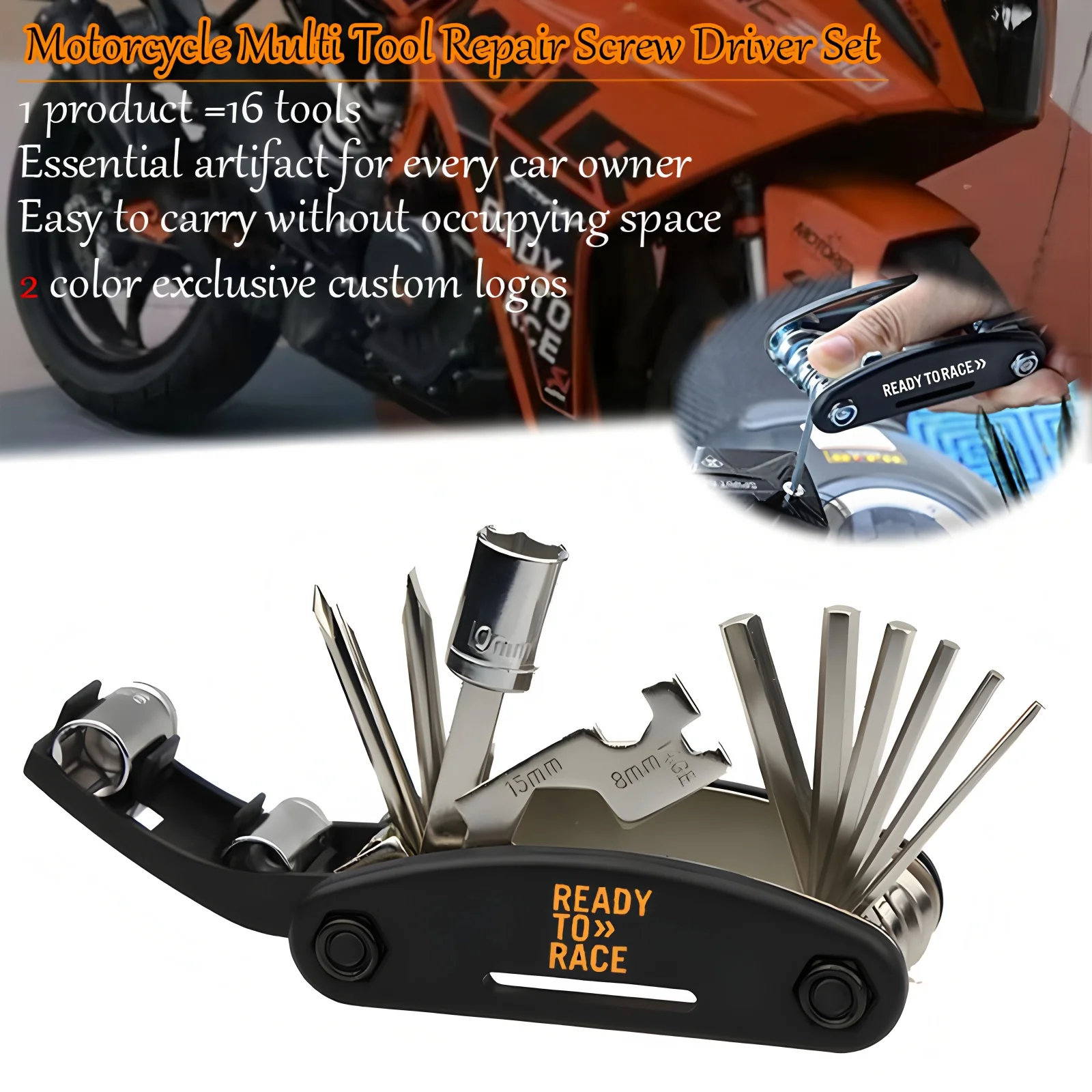 

For Ready To Race Exc Tpi Duke 390 690 790 890 1090 1190 1290 Adventure Rc390 RC125 RC200 Foldable Tool Repair Screwdriver