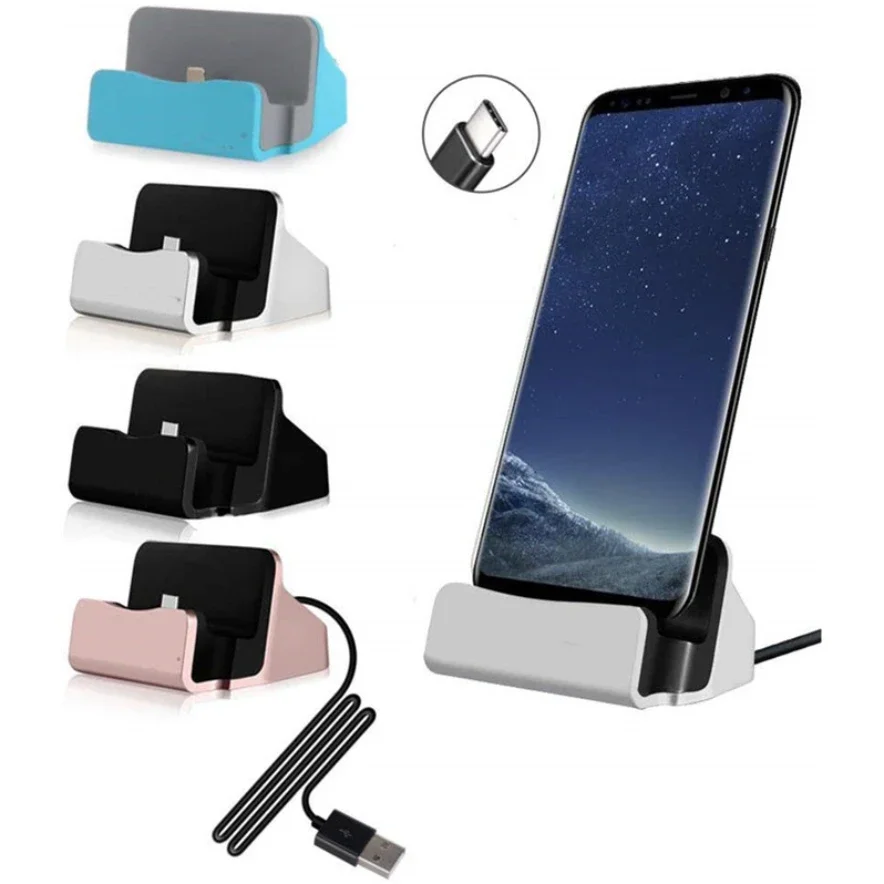 50pcs Type C Charging Stand USBC Dock Station for Huawei P30 Pro Samsung Galaxy S9 S10 Xiaomi Phone Docking USB-C Charger