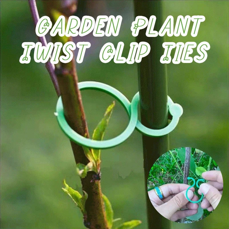 100pcs Garden Plant Twist Clip Ties For Vine Vegetable New Tomato Growing Plants Connects Protection Grafting Fixing Tools