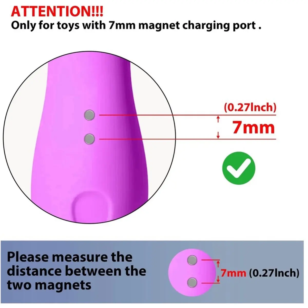 2 Pins Center Spacing 7mm Magnetic Charging Cable Magnet Suction USB Power Charger for Beauty Instrument Toothbrush