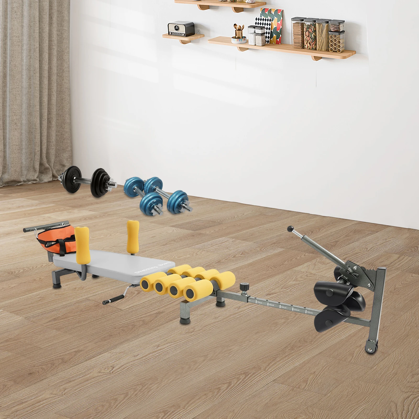 طاولة سرير جر رمادية، سرير جر من الخشب العنقي للعمود الفقري الخلفي، سرير جر بقوة خلفية 150 كجم