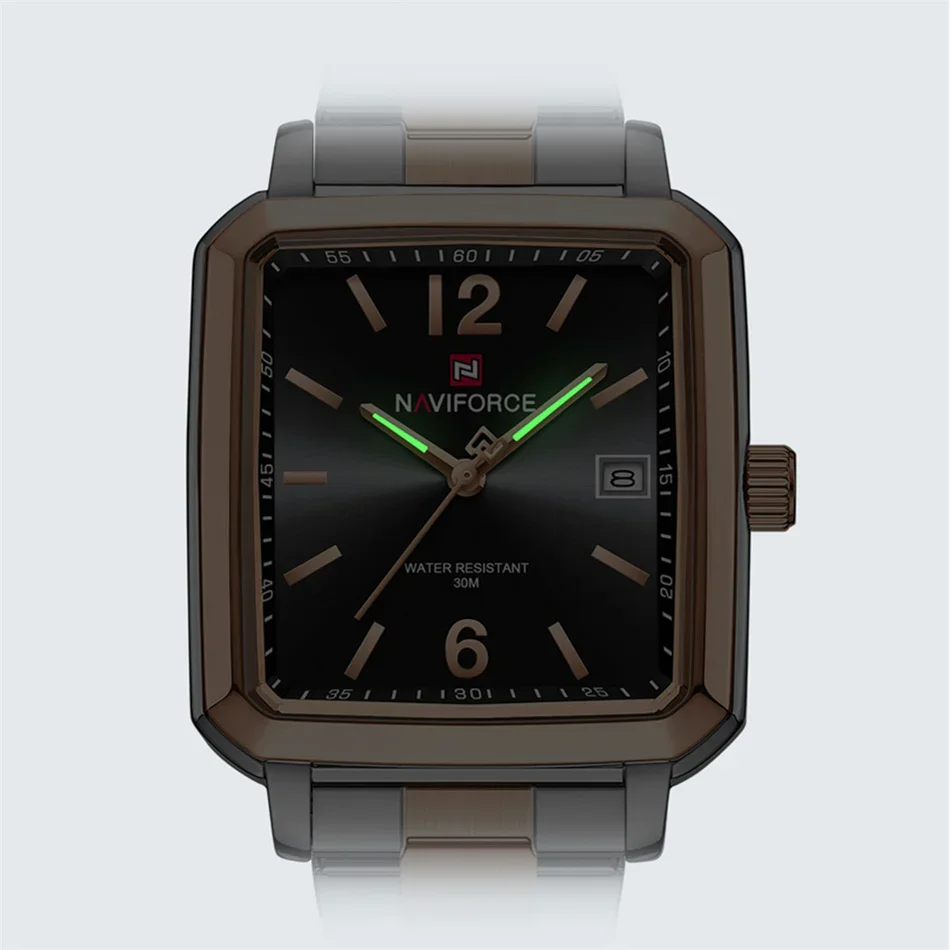 NAVIFORCE NF9252 المرأة كوارتز ساعة الموضة الأنيقة مؤشر مضيئة الفولاذ المقاوم للصدأ حزام الساعات مقاوم للماء هدية الزفاف