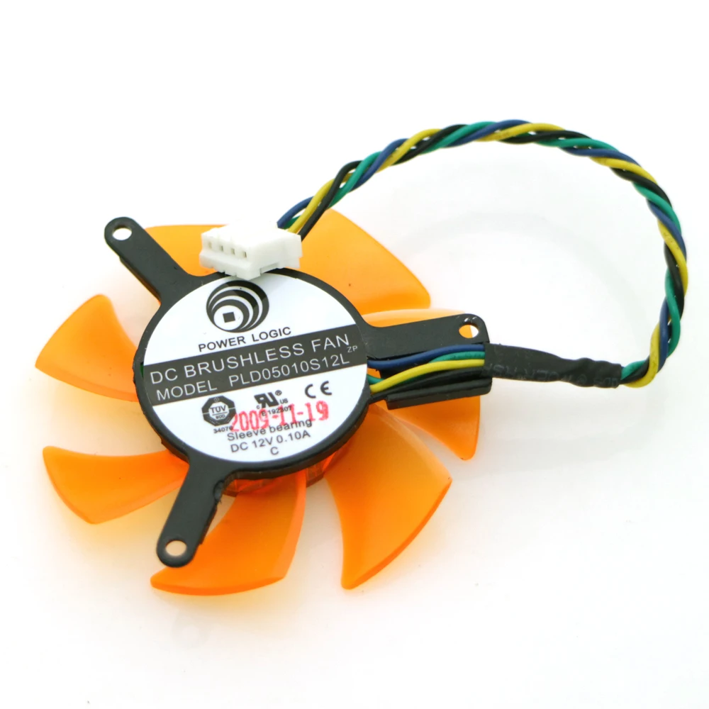 PLD05010S12L PLD05010S12H DC12V 0.20A 47mm 4wire 4pin For ZOTAC 8500GT 8600GT 9400GT 9500GT GT210 Graphics Card Fan