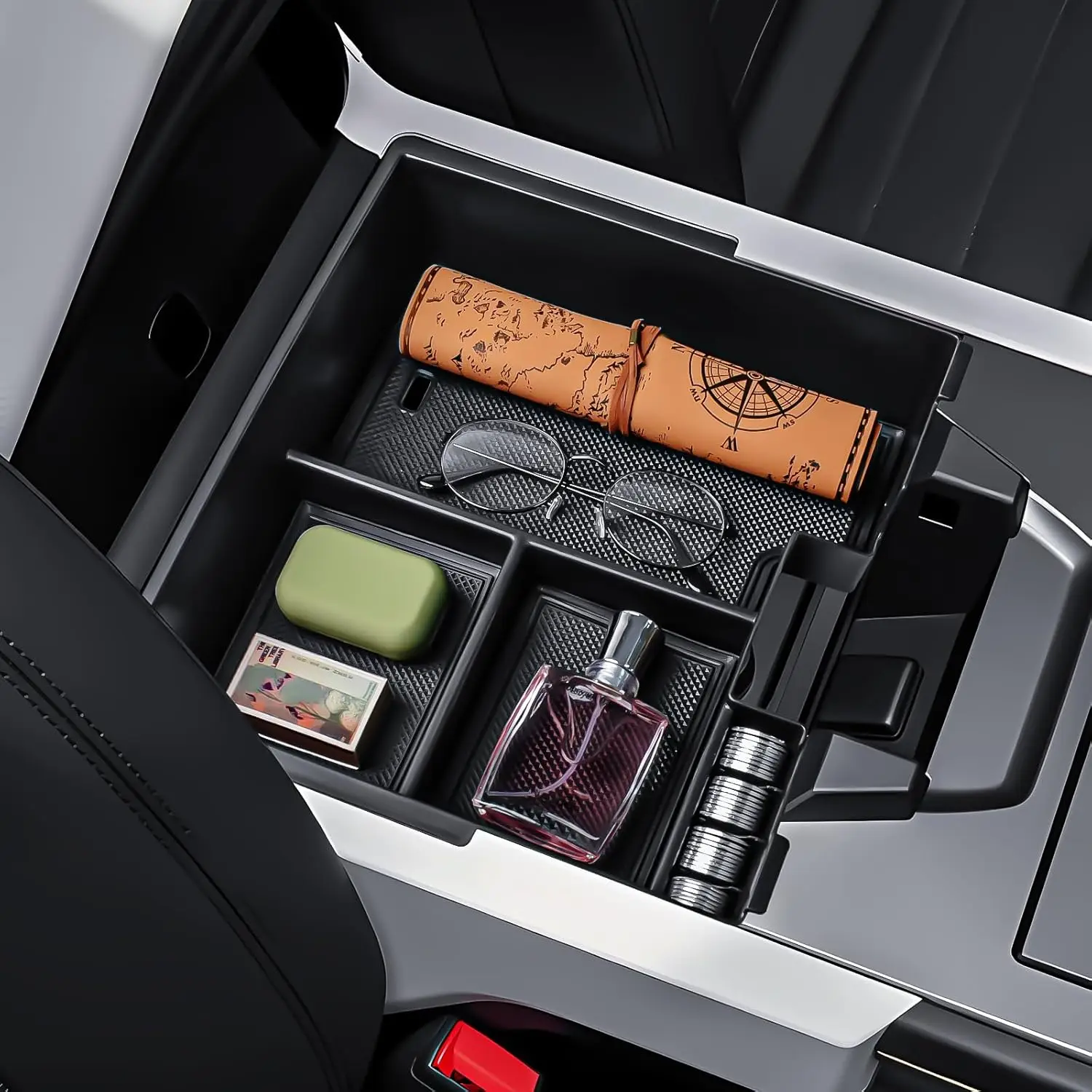 

Tucknbox Center Console Organizer For 2022 2023 2024 2025 GMC Hummer EV Accessories Interior Compartment Insert Tray Coin Holder