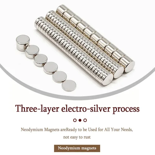 Imagen 2 del producto Imán de neodimio redondo súper fuerte, imanes potentes N35, pequeño imán magnético permanente para refrigerador NdfeB, 10x1, 10x2, 10x3mm