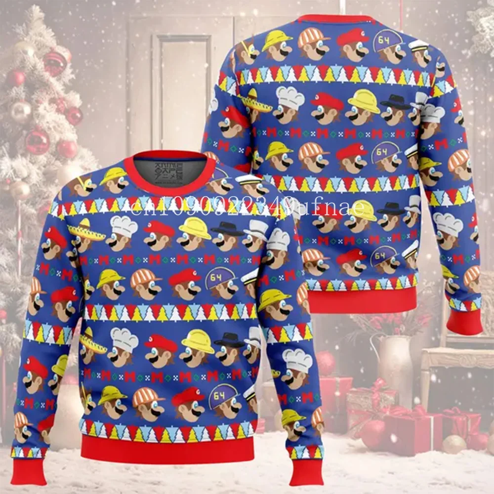 Boo Super Mario Bros Ugly Christmas Sweater Unisex Kids 3D Ugly Sweater Christmas Party Shirt Mens Winter Pullover