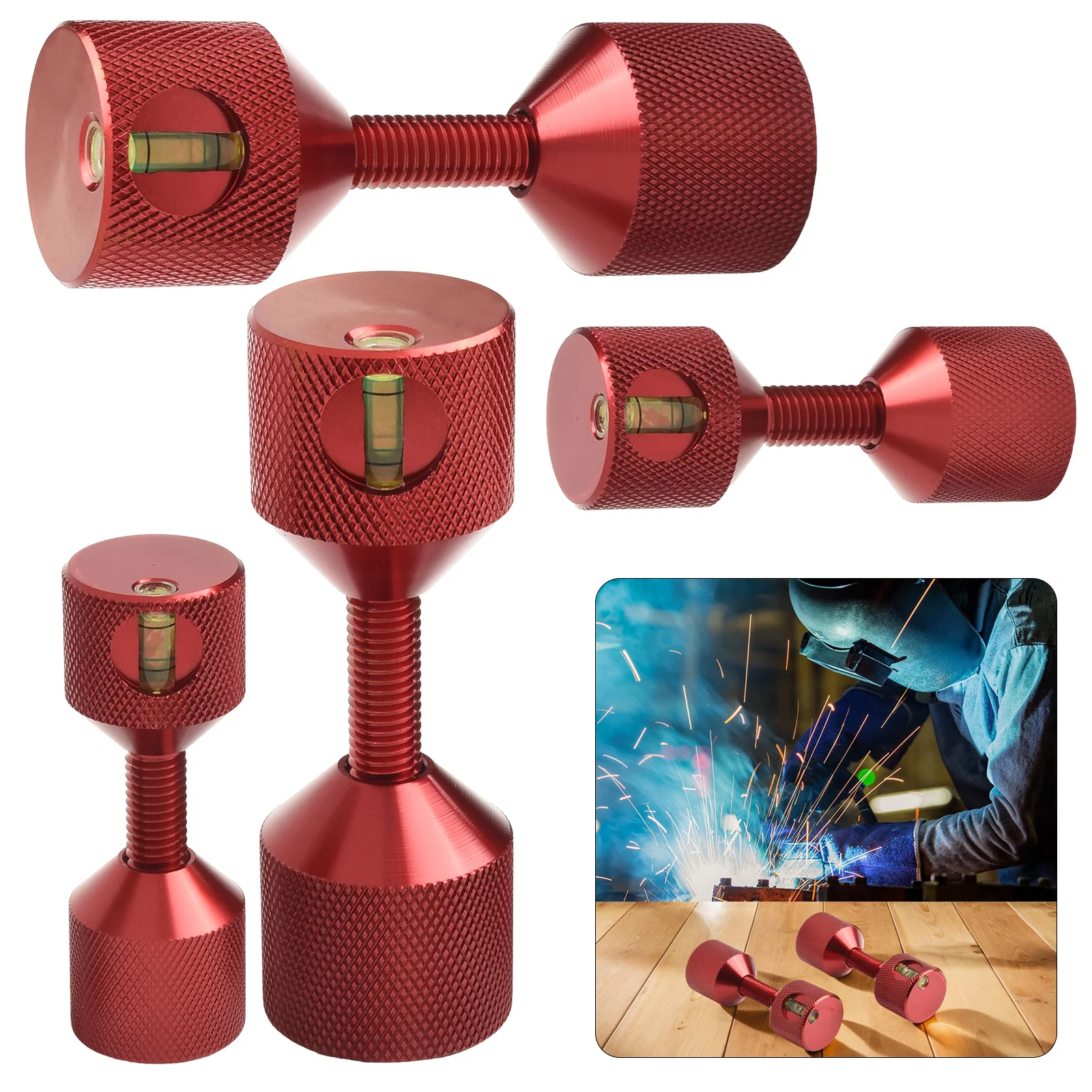 Aluminium Two Hole Flange Alignment Pins Set With Built-in Level Compatible With 150LB For ASME Flanges 1/2 Inch To 14 Inch
