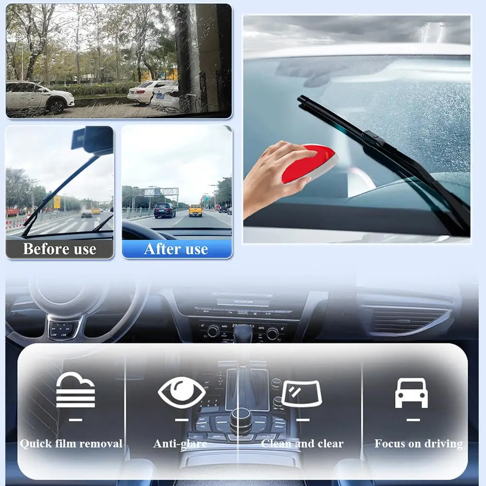 

Car Glass Oil Film Remover Glass Polishing Compound Car Clear Cleaner Window Windshield Detailing Auto Glass Polishing G2L3