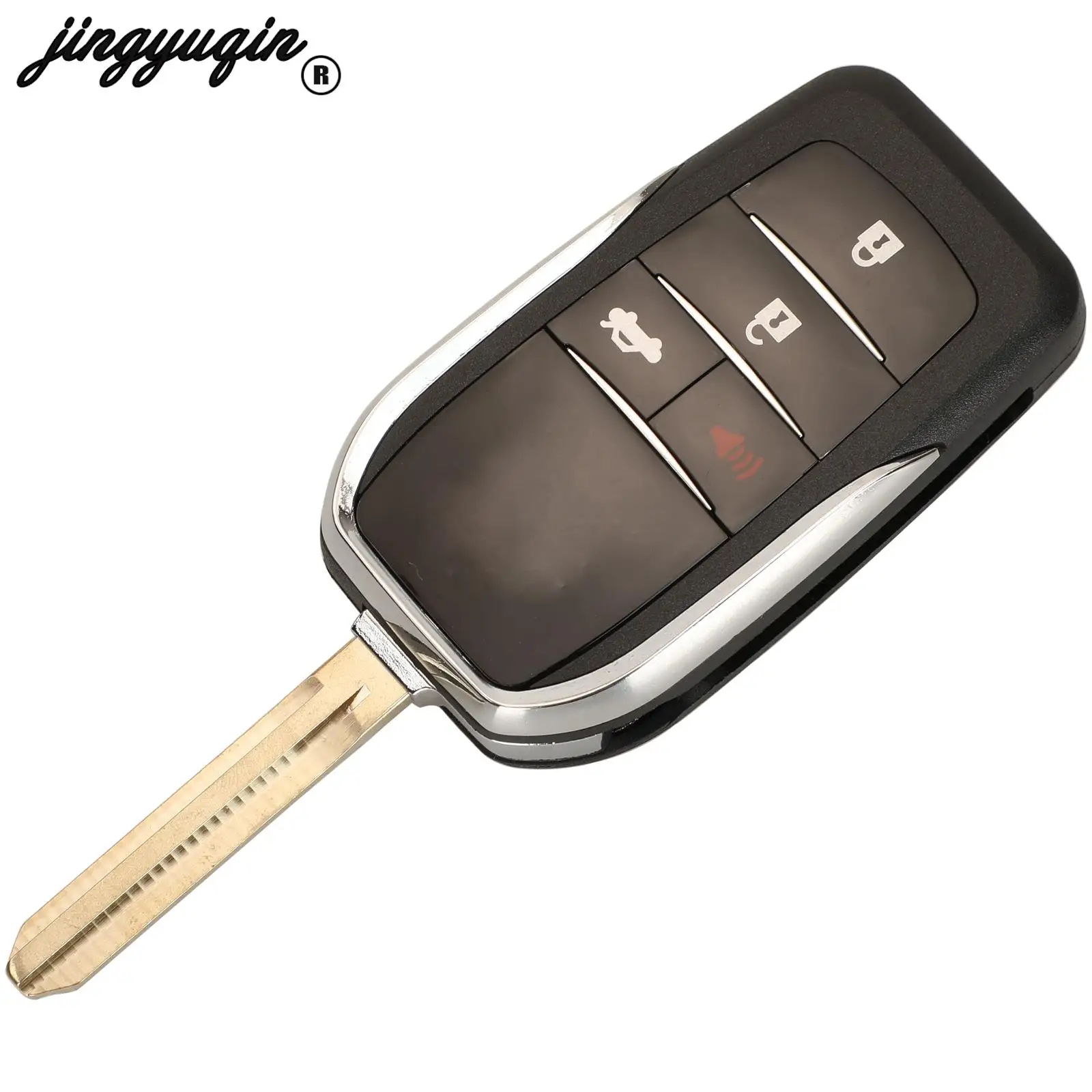 jingyuqin Modified Flip Remote Car Key Shell Case For Toyota CAMRY Corolla YARIS Vios Prado FOB 2/3/4 Buttons With TOY43 Blade