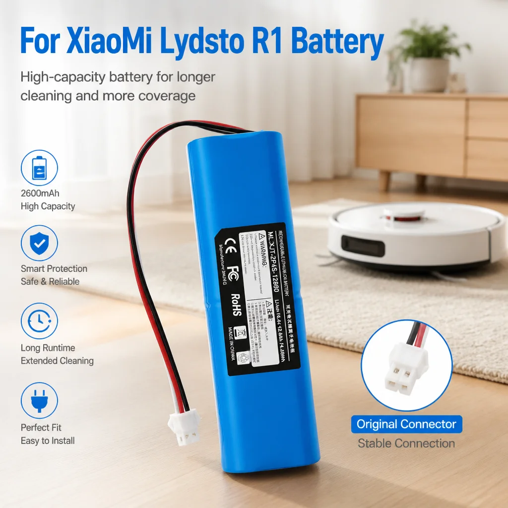 High Capacity 12800mAh 14.4V Rechargeable Lithium Battery 4S2P Fit Proscenic M7 M8 M9 Pro Lydsto R1 Sweeper