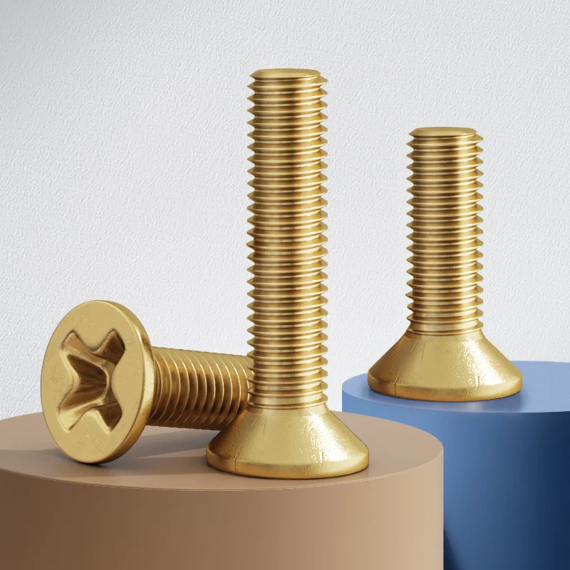 Brass Small Screw Cross Countersunk Screw Flat Head Brass Screw Accessories Complete M2 M2.5 M3 M4 M5