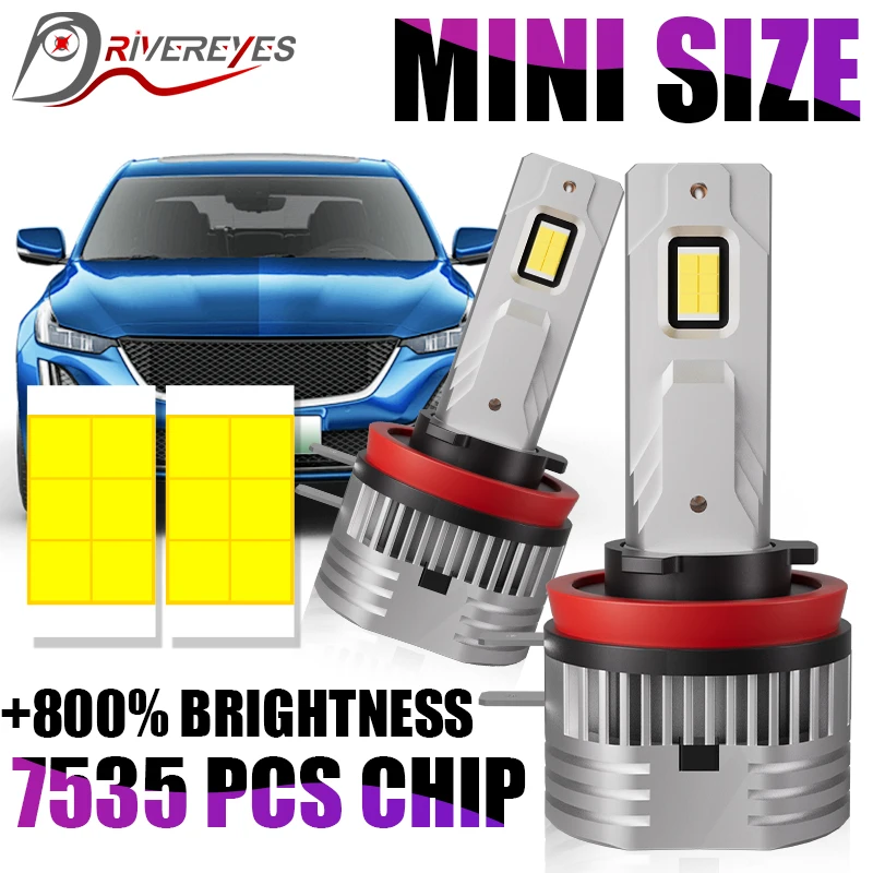 

H11B LED Headlights 1000W Super Bright 7535 CSP 1:1 Mini Size Turbo Fan Wireless Plug And Play Auto Lamp 12V 24V For Kia H8B H9B