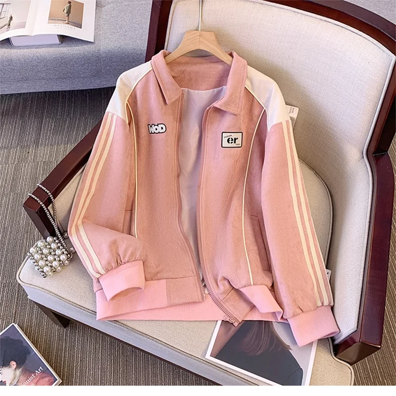 

ITOOLIN Winter Suede Cardigan Jacket Coat Fashion Pocket Zipper Coat For Women Long Sleeve Patchwork Outdoor Coats 2025