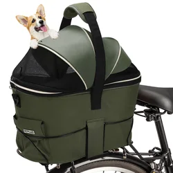 Cesta trasera para perros en bicicleta con asiento acolchado cómodo