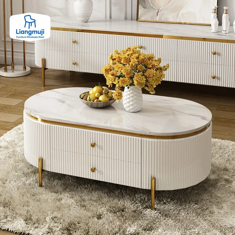 

Современные декоративные журнальные столики, роскошный декор, металлические минималистичные журнальные столики, уникальная овальная мебель Stolik Kawowy для гостиной