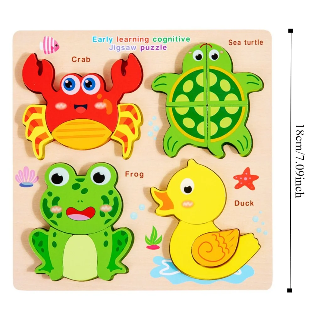 Juguetes a juego, juguetes de madera, rompecabezas 3D, patrón cognitivo Montessori 4 en 1, tablero de rompecabezas DIY, desafíos, juguetes de rompecabezas de tráfico de animales