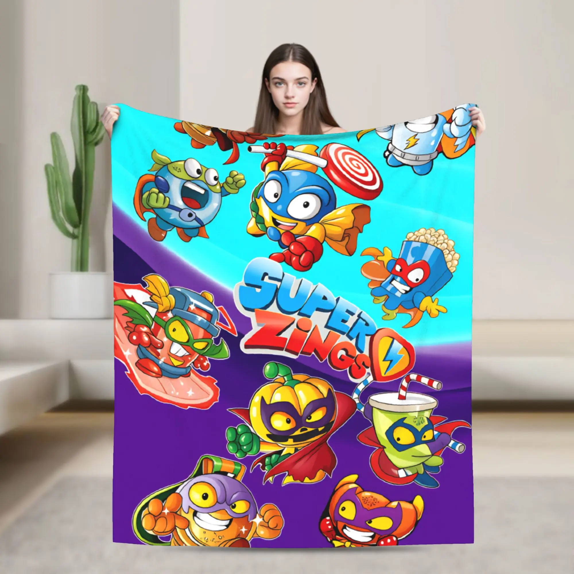 

Супер теплые одеяла, декоративное игровое одеяло Super Zings, фланелевое покрывало с героями мультфильмов для домашнего декора, пушистое покрывало для дивана-кровати