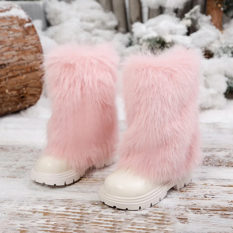 Girls High Boots 2026 Children Warm Princess Leather Boots Soft Soled Anti-Slippery All Match Winter New Kids Fashion Long Boots