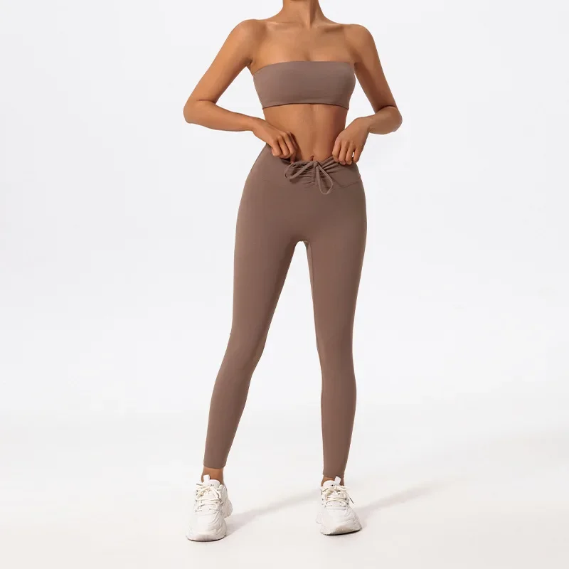 2 قطعة مجموعة اليوغا حمالة النساء تجريب بانت بدلة رياضية الصالة الرياضية رفع قطب يغطي الرجل حمالة صدر رياضية ملابس رياضية نشطة XP275 #2