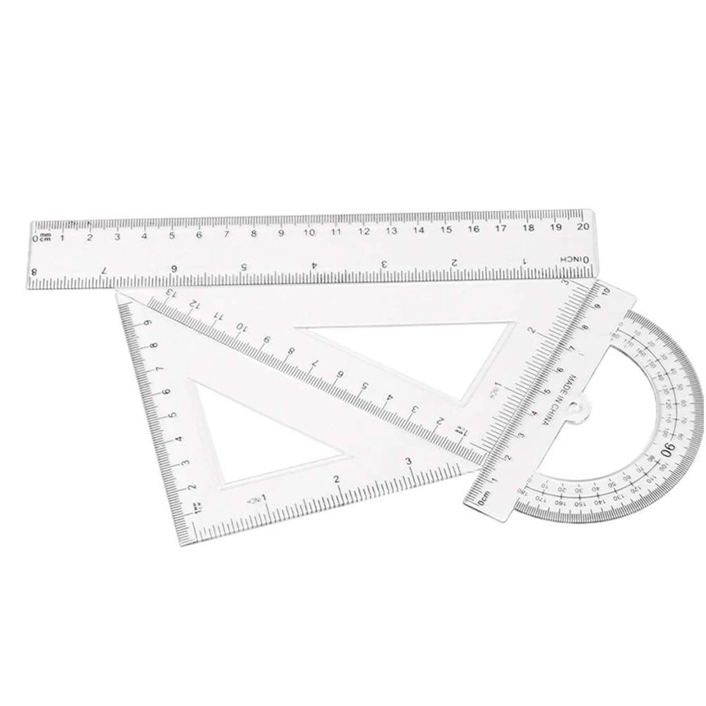 Protractor Set Classical Color Student Ruler Set Stationery Set High Quality Straight Ruler For Student Use Educational Tool