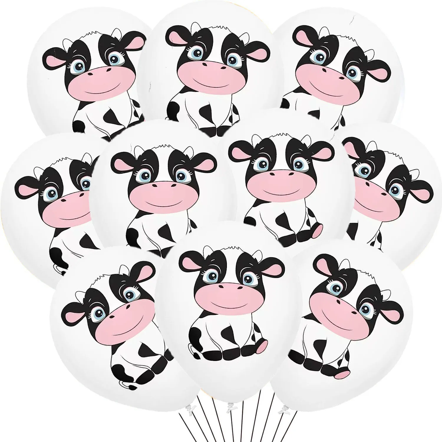 

24 Pcs Cow Balloons Cow Print Balloons Farm Animal Balloon for Western Cowboy Themed Party Decorations Farm Cow Party