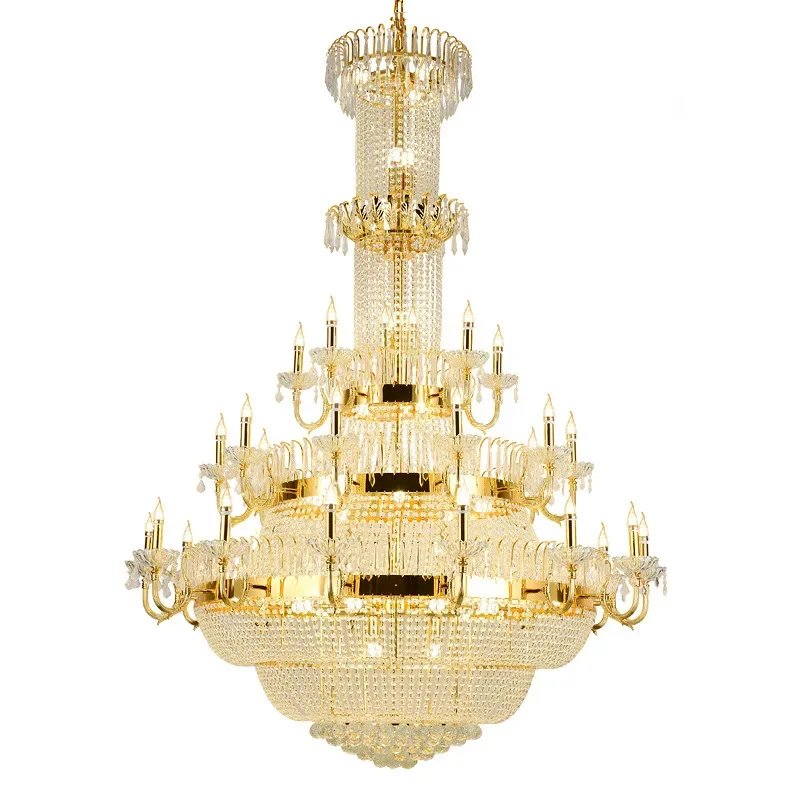 

Duplex building chandelier villa living room hotel lobby