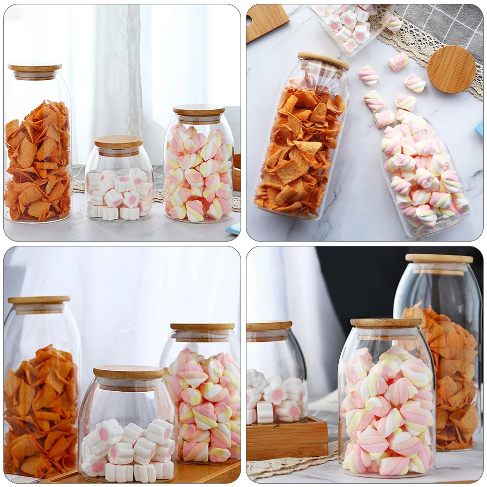 

1Pcs Glass Tea Jars Airtight Food Storage Container Fresh Keeping Jar for Dried Fruits Nuts Oatmeal 500Ml Glass Tea Jars