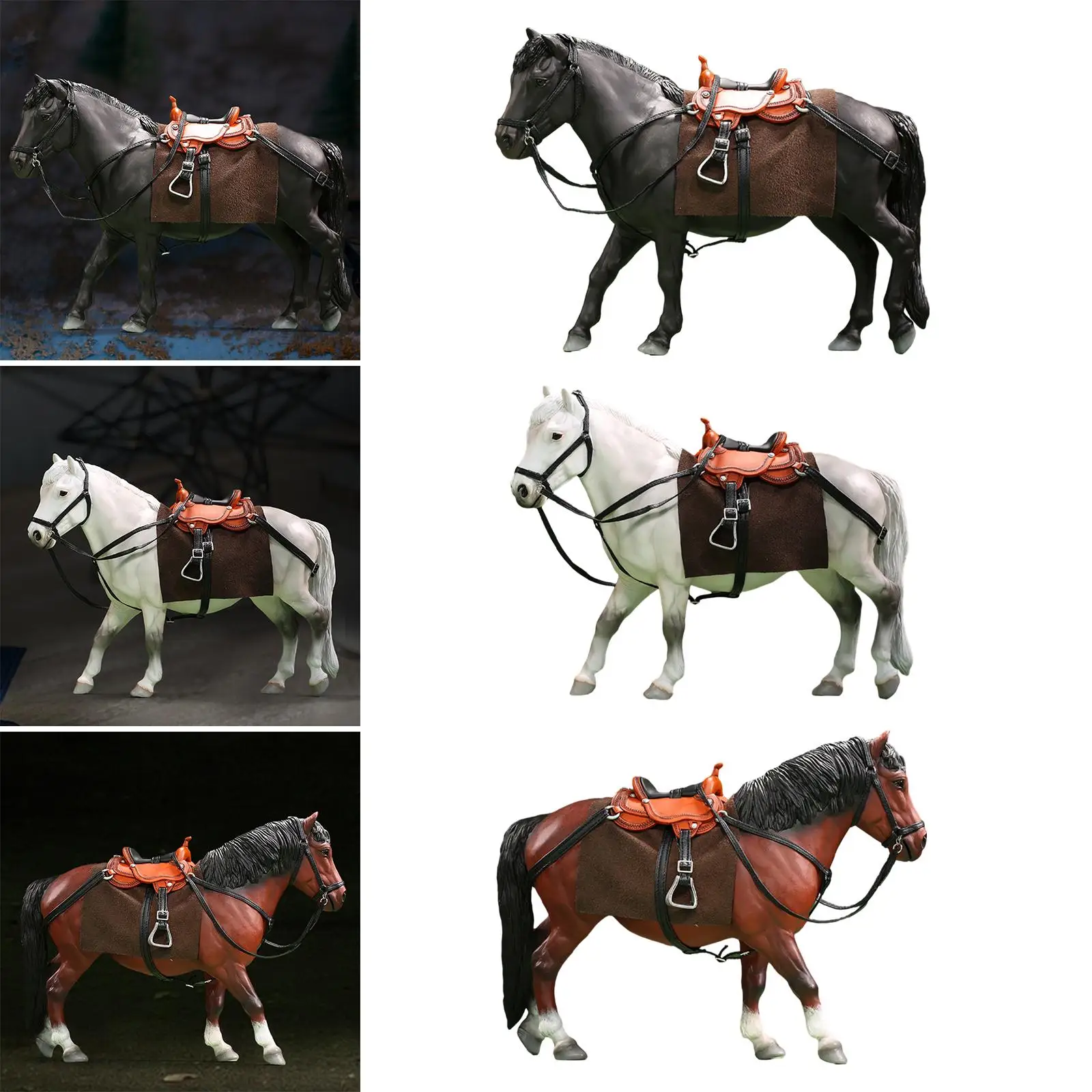Figurka konia w skali 1/12, kolekcjonerskie ozdoby, realistyczna miniaturowa figurka konia do figurek akcji o wysokości 15 cm, akcesoria do dioramy.