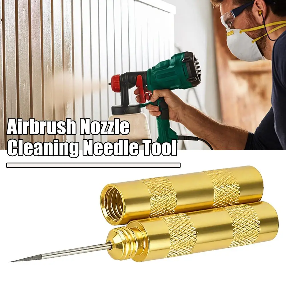 Spray Gun Nozzle Cleaning Needle Tool Metal Golden Needle Tool Spray Gun Nozzle Cleaning And Maintenance Tool
