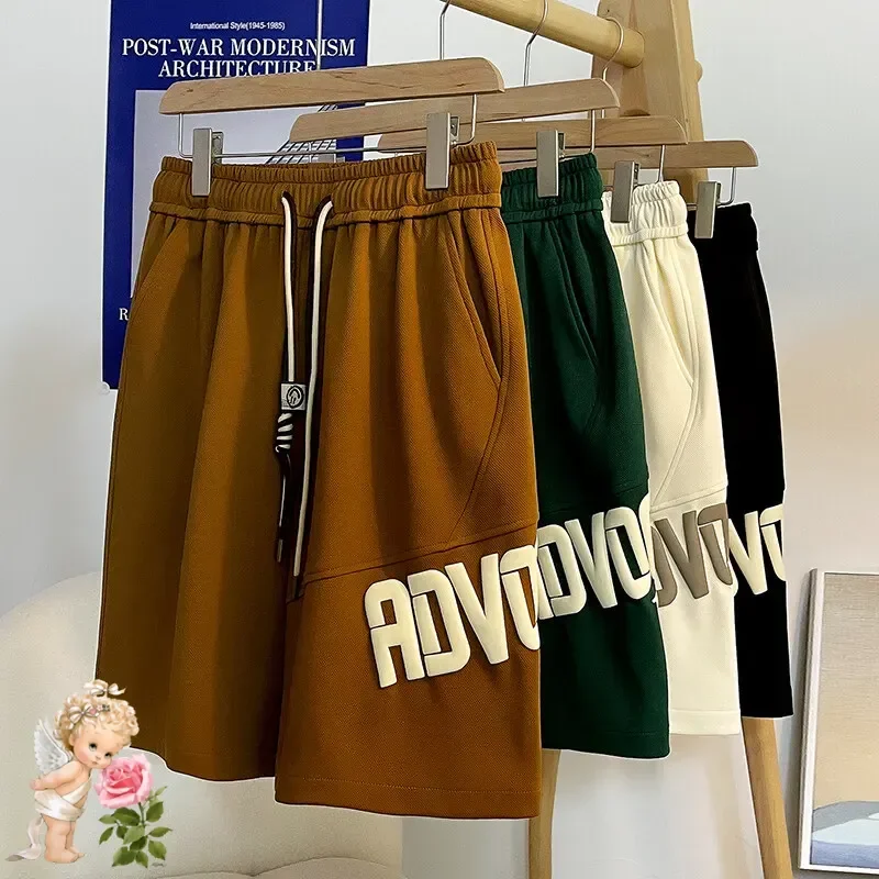 

Foam Letters Print Shorts Summer Holiday Board Short Pants Men Women Black Brown Green Jorts Beach Shortpant