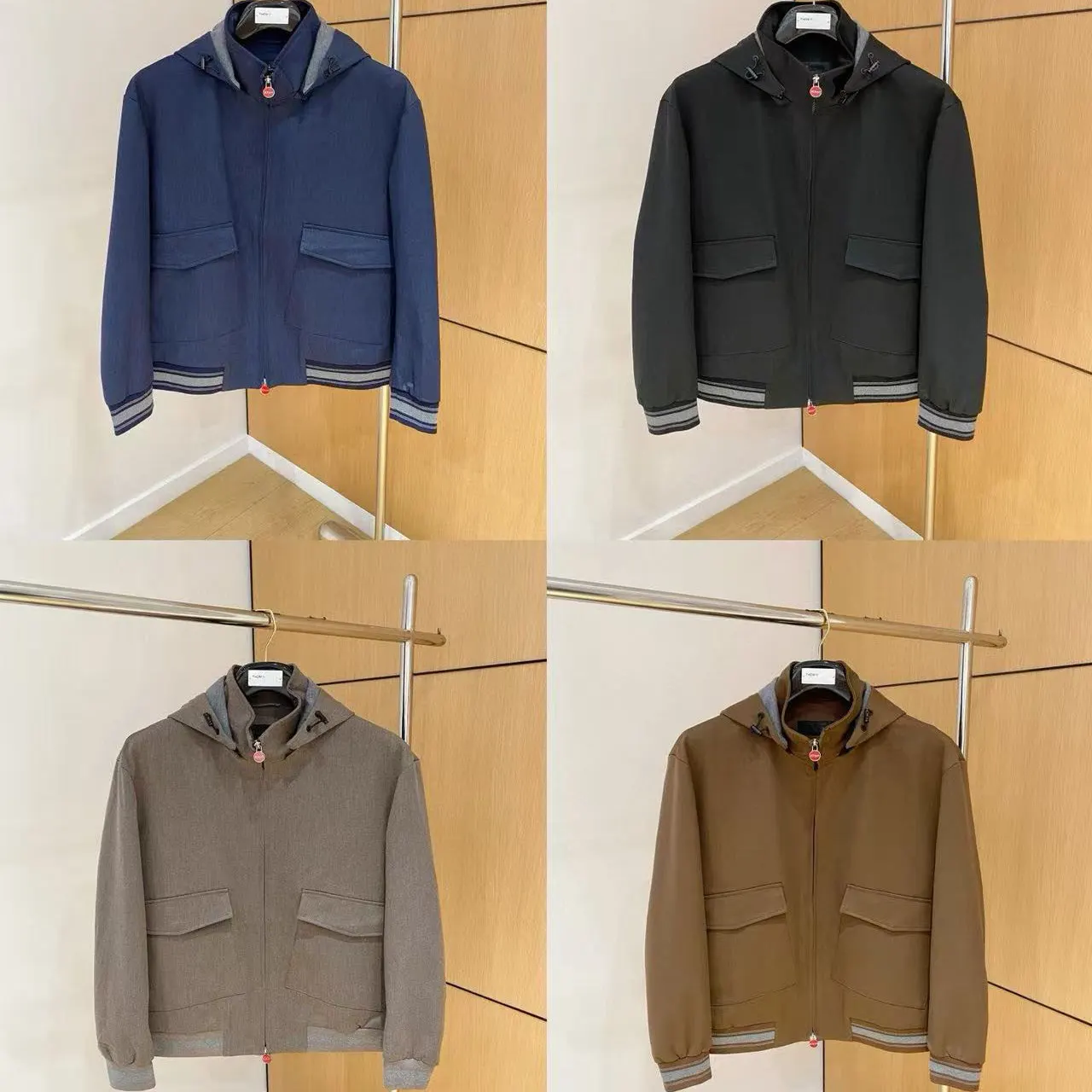 

Italian Kiton Old Money Wind Hooded Jacket Men's Business Casual Windproof Jacket