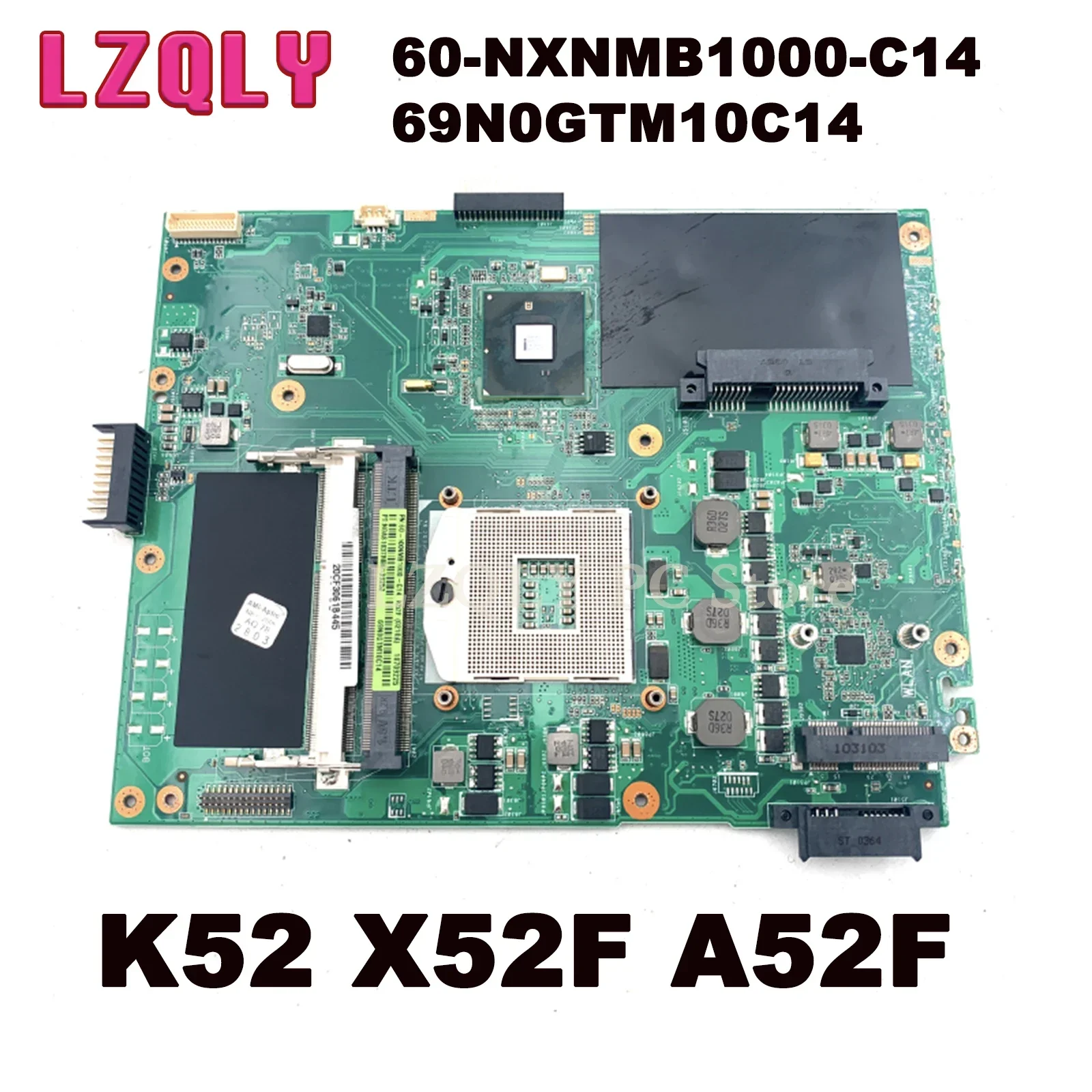 

LZQLY 60-NXNMB1000-C14 69N0GTM10C14 K52F MAIN BOARD For Asus K52 X52F A52F P52F Laptop Motherboard HM55 Free CPU