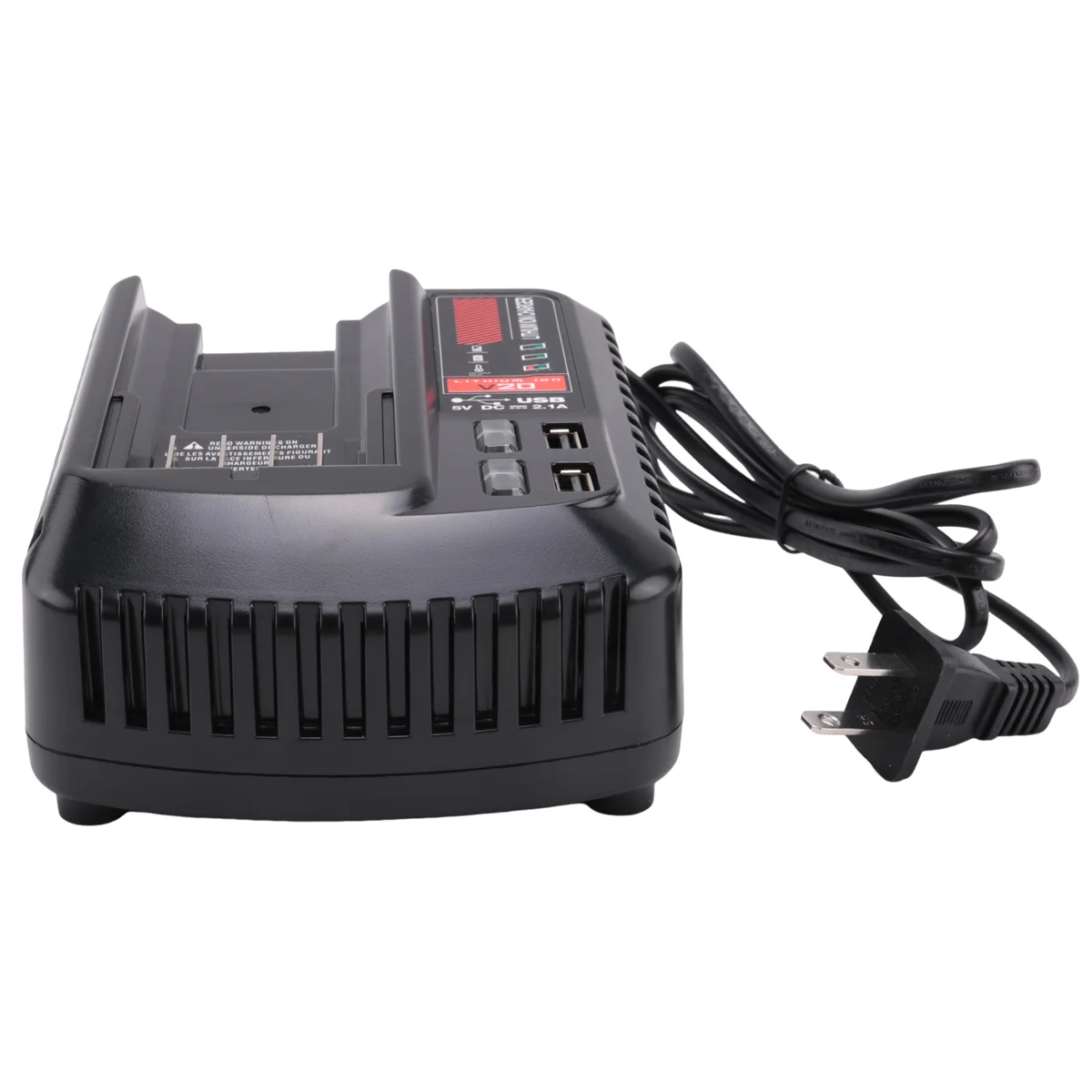 ABKY-For CRAFTSMAN 20V 2A Li-Ion Battery Charger CMCB102 Rechargeable Power Tool Lithium Battery Charger Dual USB US Plug