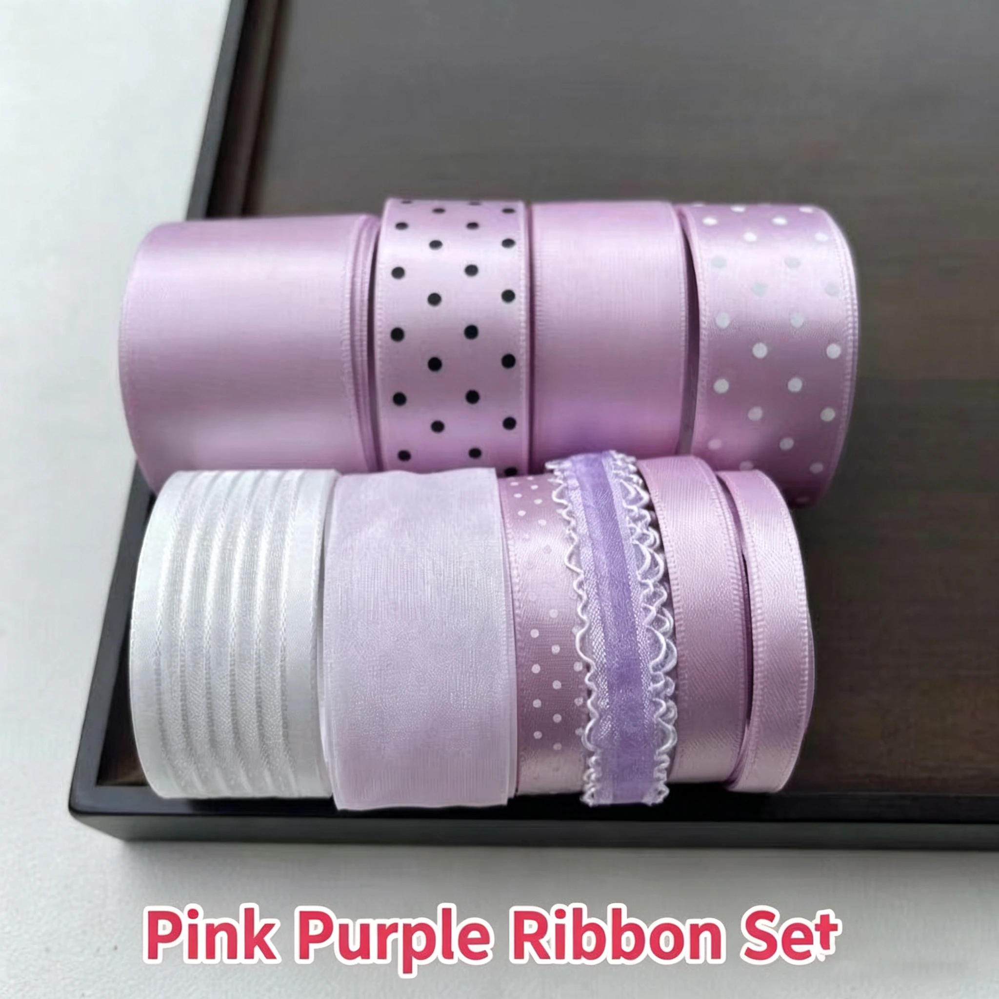 10-teiliges Set mit mehrfarbigen koreanischen Polka-Dot-Bändern, handgemachtes DIY-Material, Geschenkverpackungsdekoration, niedliches Geschenk 2026 – Detail 9