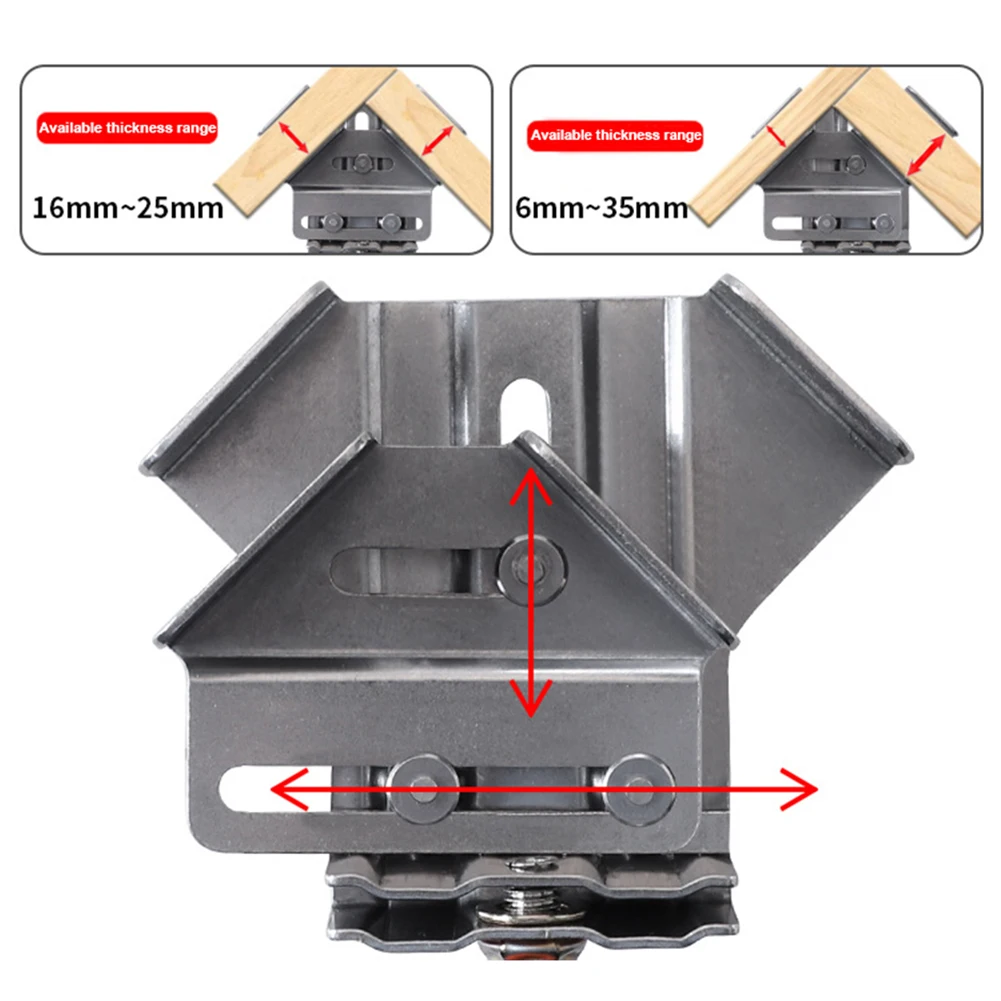 Imagem -06 - Braçadeira de de Ângulo Reto Carpintaria Splicing Quick Clamp Mandíbula Giratória Ajustável para Marcenaria Precisa 90 Graus 14 Pcs Aço Inoxidável