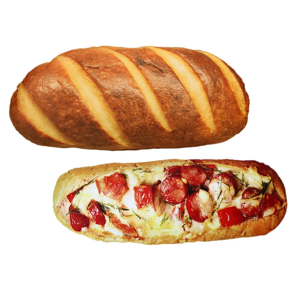 

2Pcs Realistic Bread Shaped Decorative Throw Pillow Soft Cushion for Sofa Bed Living Room Kitchen Themed Home Decor Simulated