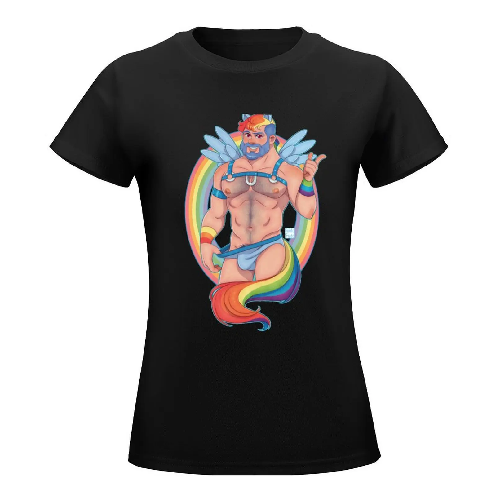 Rainbow Stallion T-Shirt cute clothes Short sleeve tee summer tops hippie clothes luxury designer clothing Women