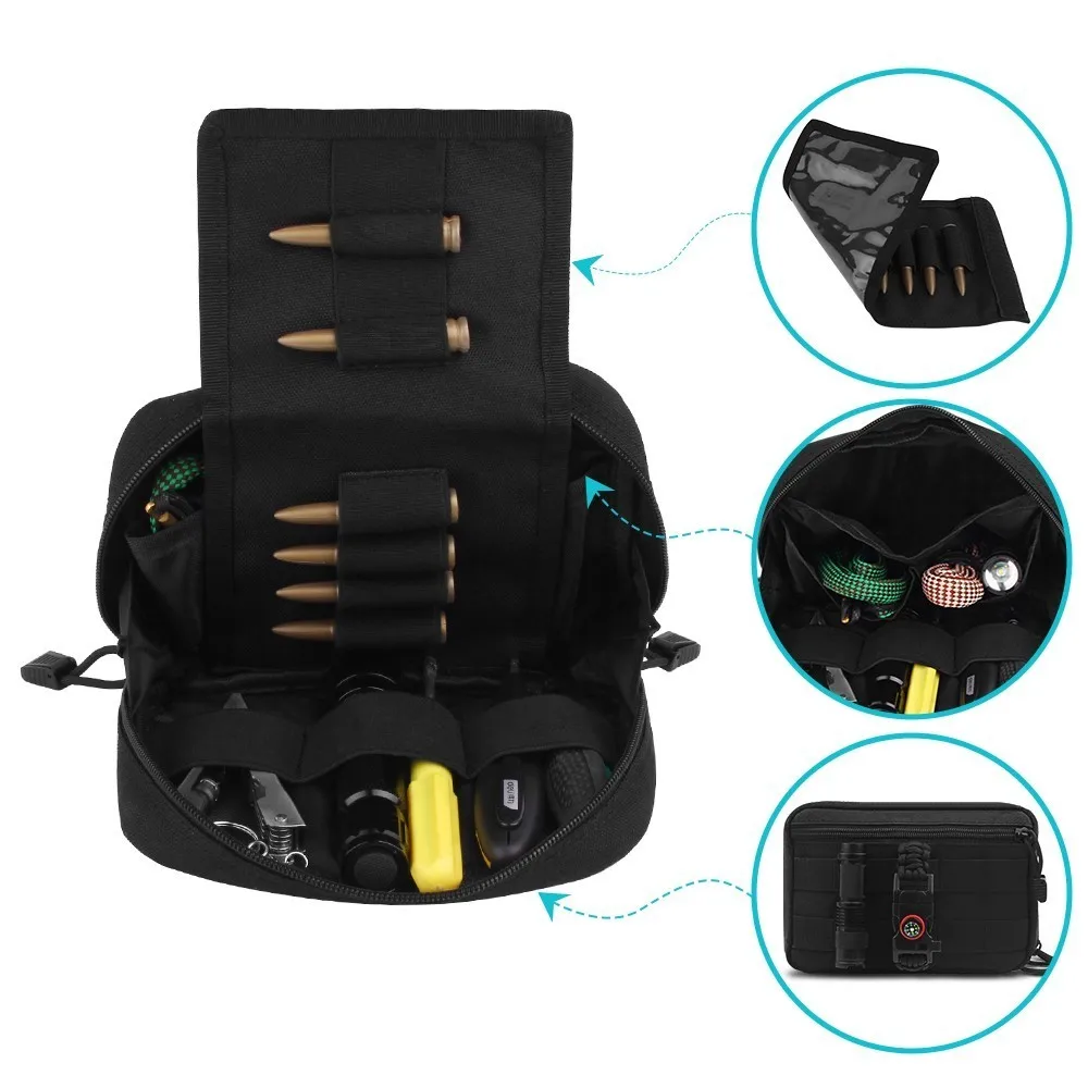 1000D Molle Bag EDC Organizer Pouch for Cartridges Holder Utility Tools Storage Box Outdoor Hunting Climbing Hiking Fanny Pack