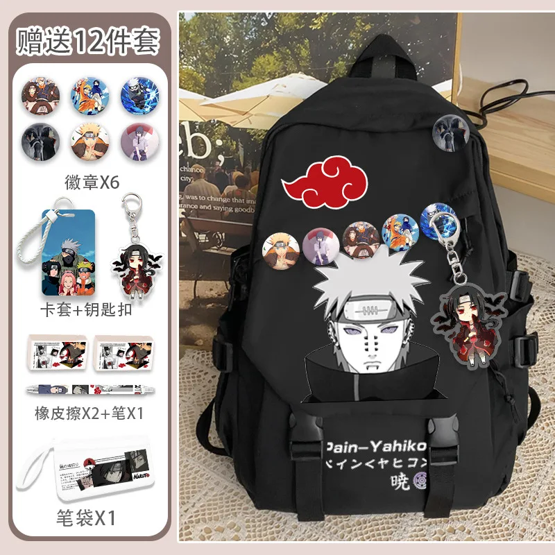 Naruto New Cartoon Student Schoolbag Stain Resistant Casual and Lightweight Waterproof Large Capacity Cute Backpack