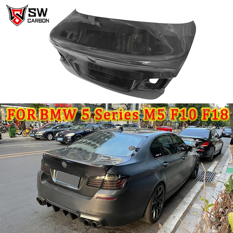 

Высококачественный задний багажник из углеродного волокна для BMW 5 серии M5 F10 F18 2017 + задняя крышка багажника автомобиля, обновленный комплект кузова автомобиля