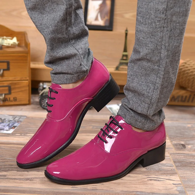 Mężczyźni Dress Shoes High Heel Patent Leather Shoes Elevator Shoes Pointed Toe Formal Shoes For Man Luxury Wedding Party Male Oxfords