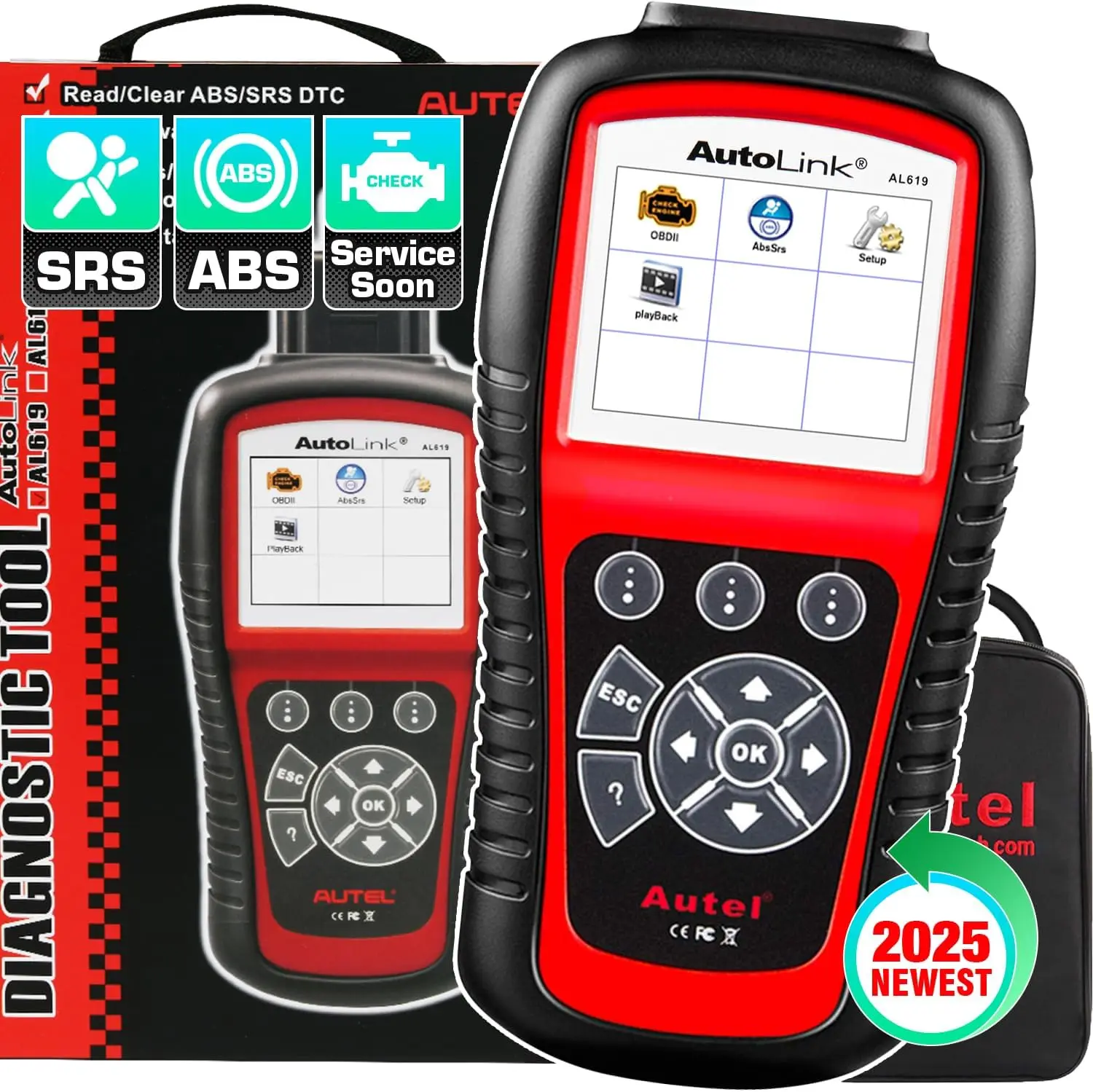 

AutoLink AL619 OBD2 Scanner, Check Engine Light Tool, 10 OBDII Modes, Live Data, 2025 Up