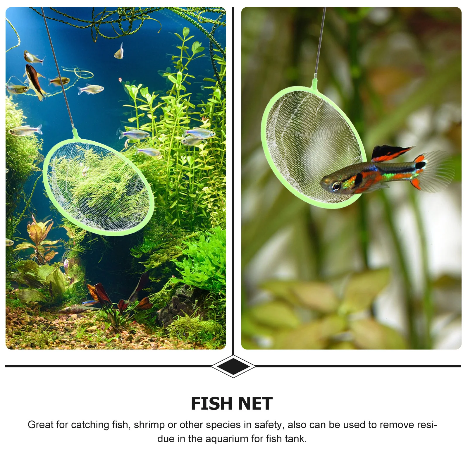 20 pcs Fish Tank Net Heavy Duty Thickened Mesh Anti-Slip Handle For Aquarium Fish Shrimp Catching Tank Cleaning Net