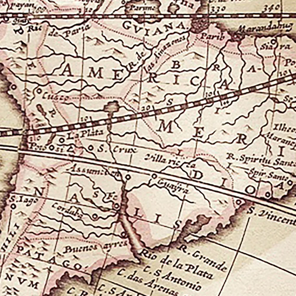 Vintage ผ้าโปสเตอร์แผนที่ภาษาอังกฤษไม่ทอยุคกลาง Latin Art ภาพวาดห้องนั่งเล่นตกแต่งบ้านอุปกรณ์การศึกษา A1/A2/90x60 ซม.