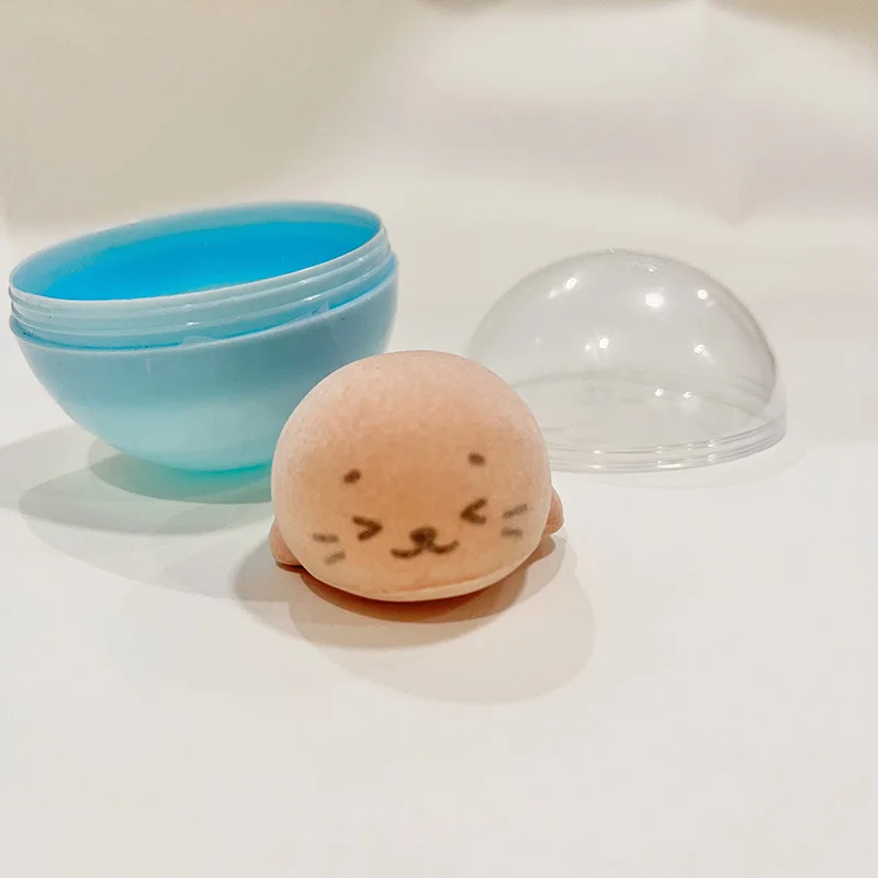 Japanische Original Nette Kreative Beflockung Mini Siegel Weiche Prise Zappeln Cartoon Meerestiere Stress Relief Squishy Lustige Ei Twister