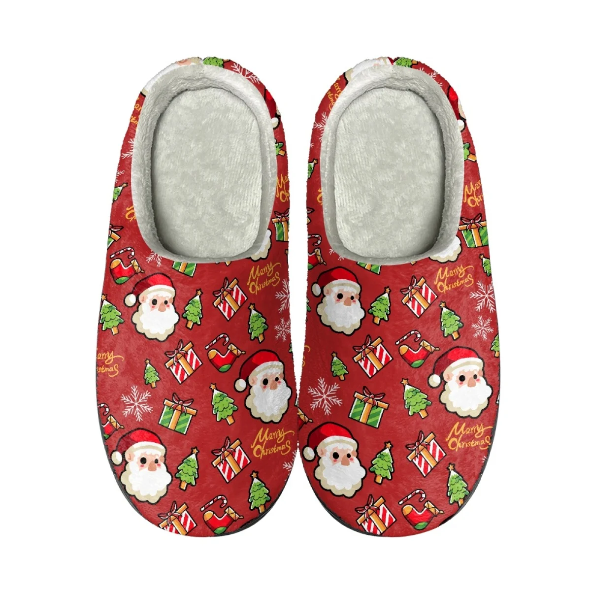 Christmas Design Warm Cotton Slippers Print On Demand Casual Winter Cozy Footwear Non-Slip Home Couple Footwear Print On Demand