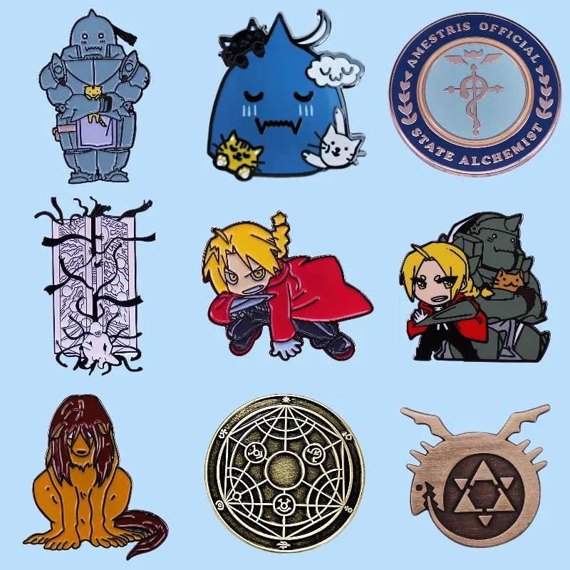 Manga Fullmetal Alchemist Enamel Lapel Pin Badge Cute Children Gift Jewelry Adorn Backpack Brooches Wholesale