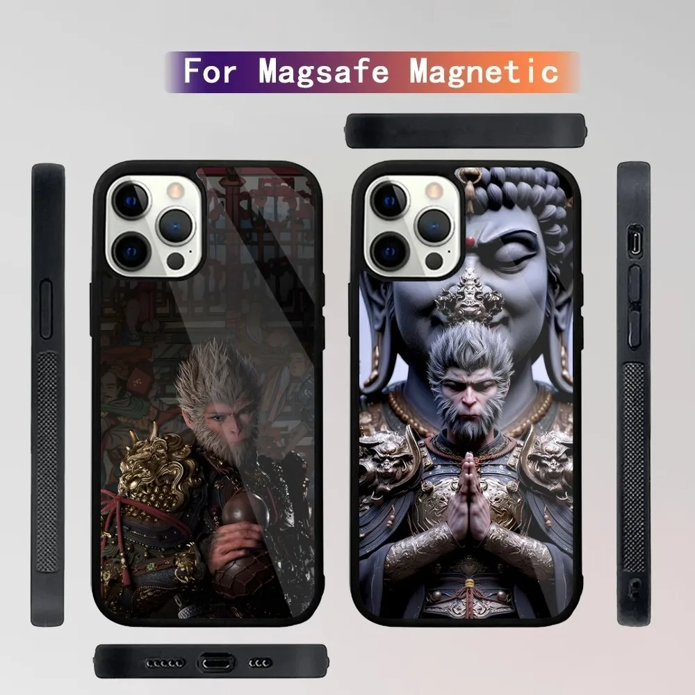 Game B-Black Myth Wukong Phone Case For iPhone 16,15,14,13,12,11,Plus,Pro,Max Mini Magsafe Magnetic Wireless Charging