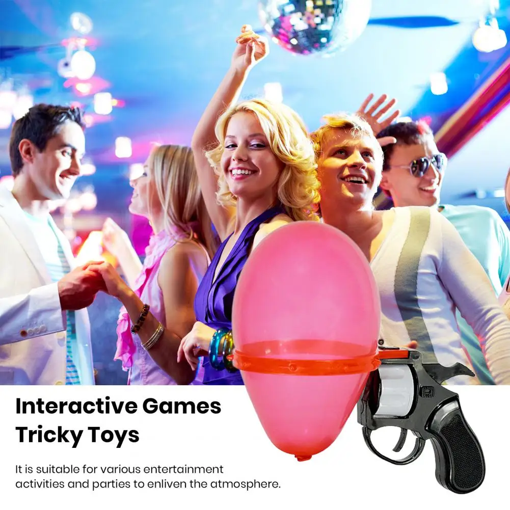 Ballon Shooter Playset Roulette Revolver jouet avec 10 ballons ensemble de jeu de fête pour les farces de Bar chanceux se transforme sur la roue de bureau