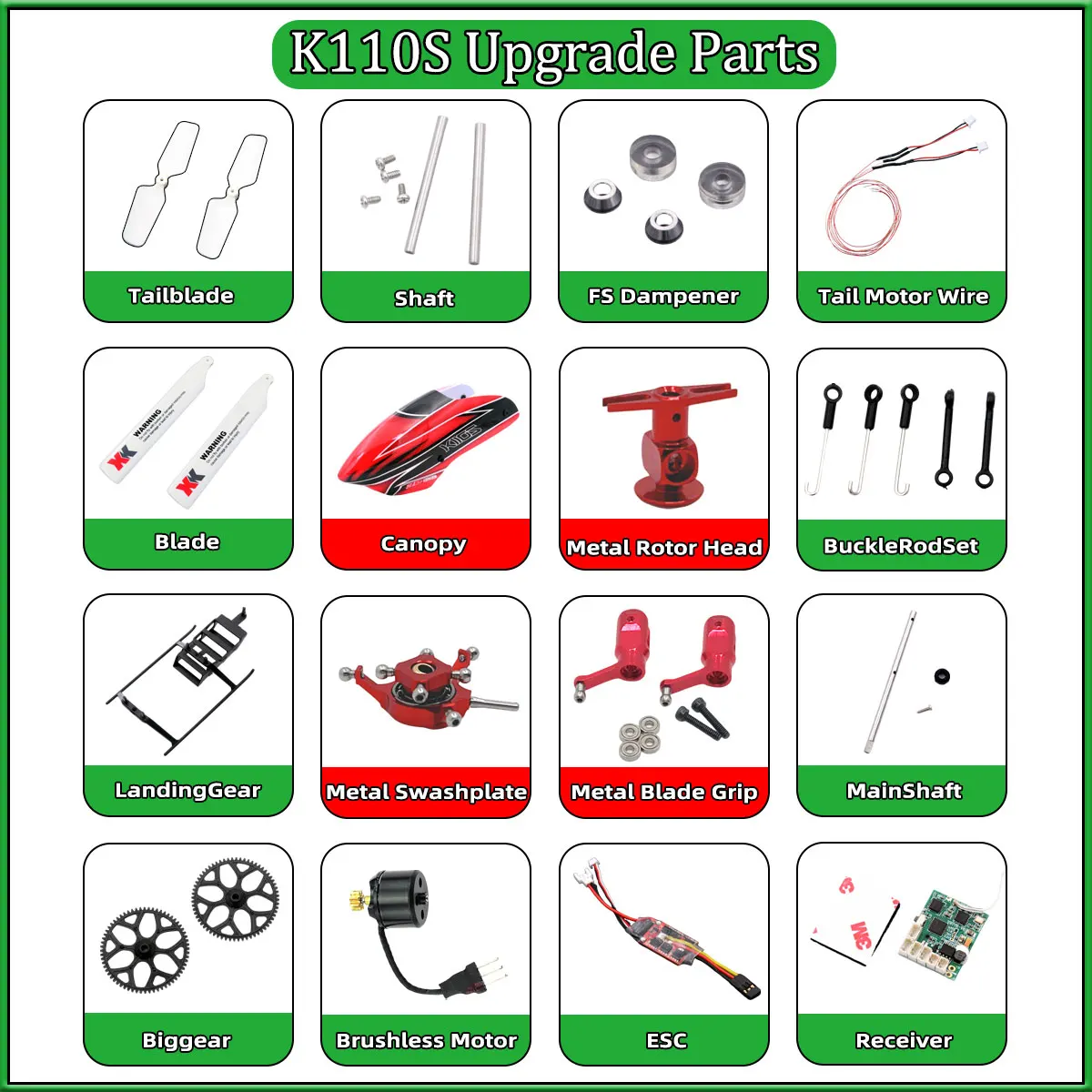 Wltoys K110S Teile K110 V977 RC Hubschrauber Bürstenlosen Motor Hauptblatt Getriebe ESC Baldachin 2,4G Servo Ersatz Upgrade Zubehör